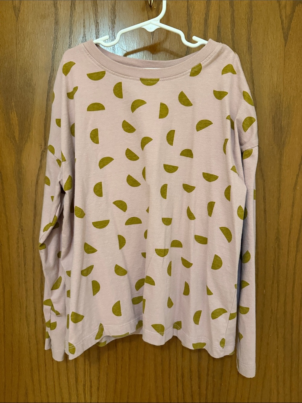 Hanna Andersson UEC Light Purple Long-Sleeve Tee with Olive Semi-Circle Print